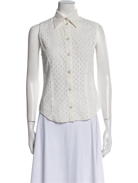 christian dior white top|Christian Dior button up top.